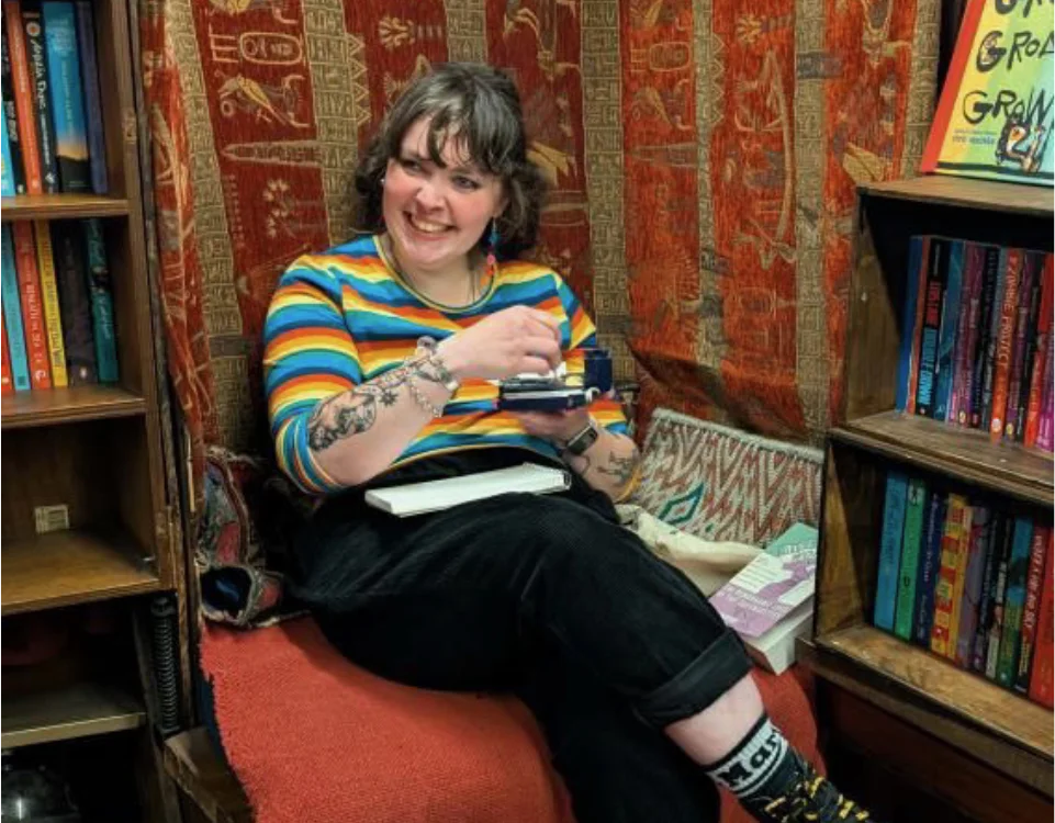 Kate working in her studio.